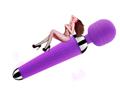 Pink electric AV vibrator with automatic thrusting mechanism, 200mm length