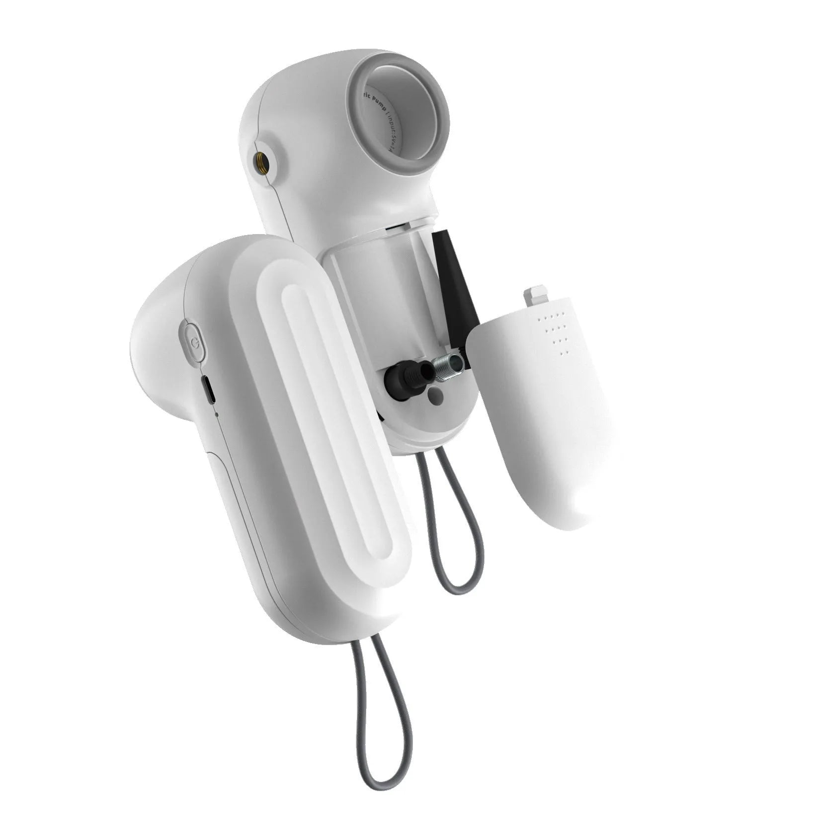White handheld vacuum sealing machine with USB charging port on a kitchen counter.