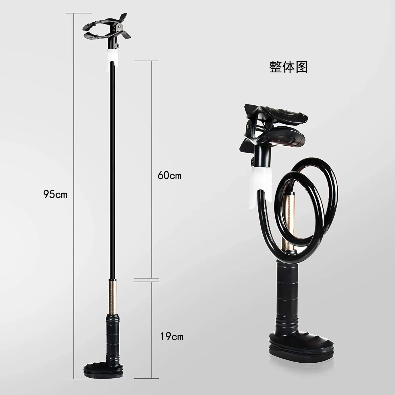 Aluminium alloy and ABS ventilator hose bracket measuring 95cm for oxygen tube support