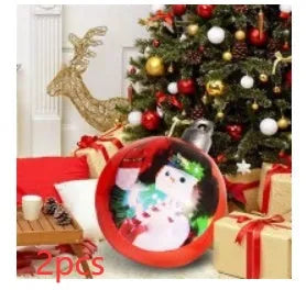Large 60cm inflatable PVC Christmas decoration ball in bright colours for outdoor garden or tree display.
