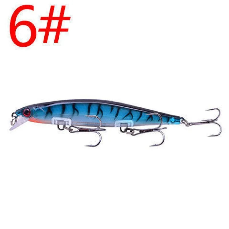 11cm long, 13.5g soft plastic Mino fishing lure in a selection of eight different colours.