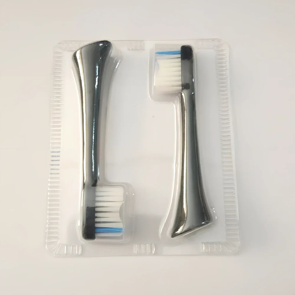 White waterproof electric toothbrush with inductive charging base and 5 nursing mode settings