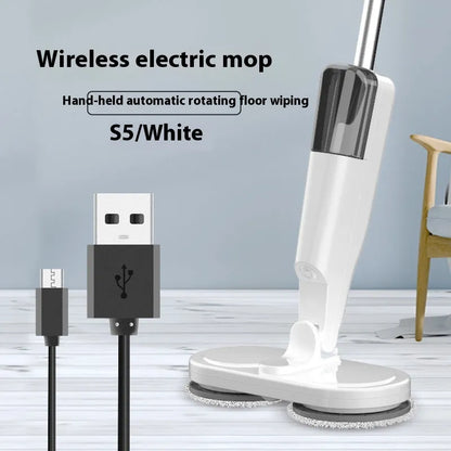 Wireless electric mop in S5 Green colour with USB charging cable and integrated water tank