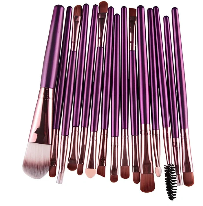 Cosmetic brush kit with 3cm nylon bristles and 14cm plastic handles in multiple colour options