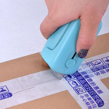 Mini sealing machine in blue with double electric heating wire for secure plastic bag seals