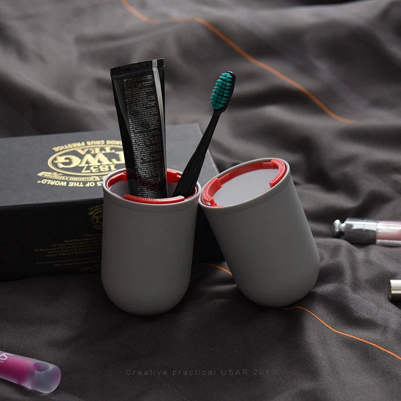 Capsule-shaped multi-function travel bottle in various colours with leak-proof design