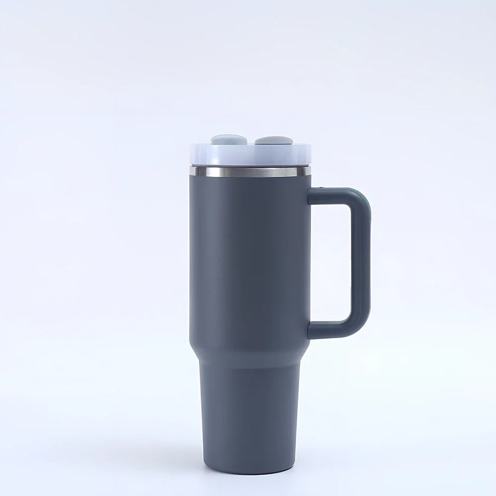304 stainless steel vacuum cup with double-wall insulation showing 40oz capacity and 26cm height dimensions