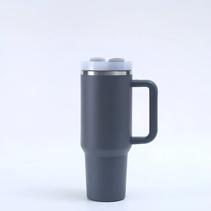 304 stainless steel vacuum cup with double-wall insulation showing 40oz capacity and 26cm height dimensions
