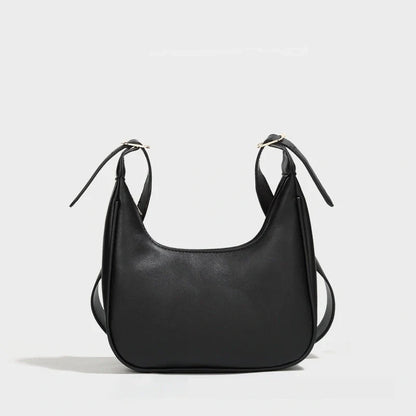 Stylish women's crossbody dumpling bag in soft PU with a crescent shape