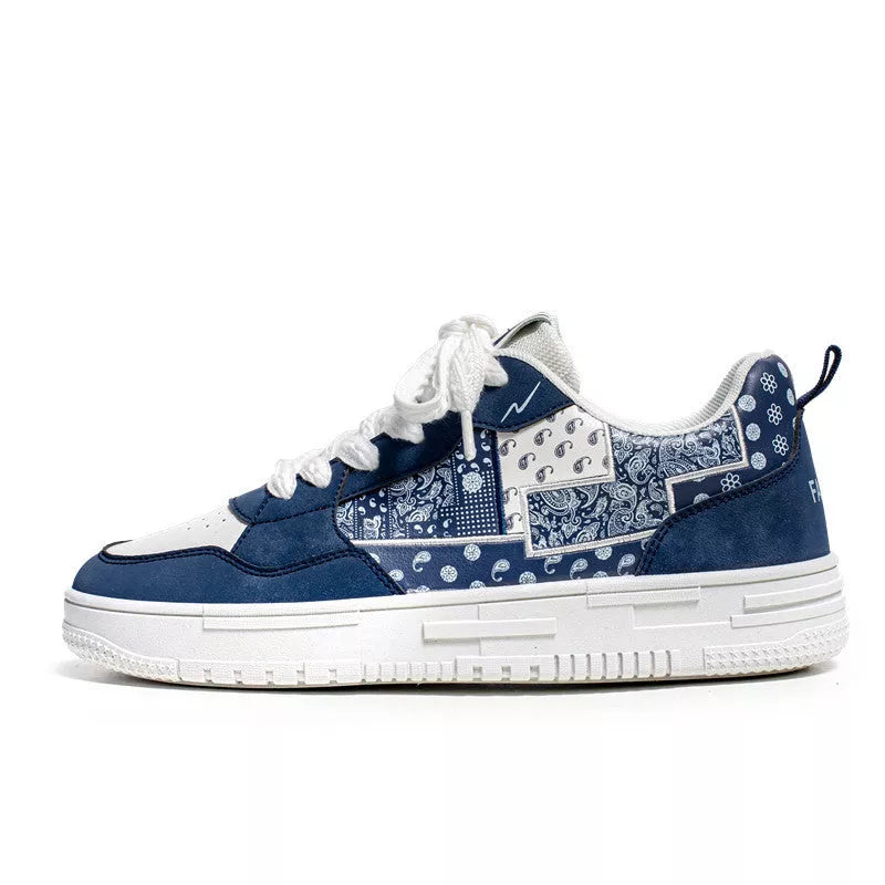 Male Student Sports Casual Shoes in beige, white and blue, and beige and black colours