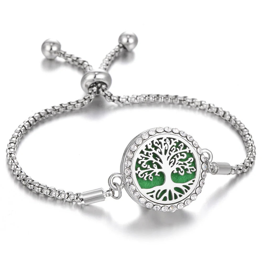 Kaleidoscope Aromatherapy Bracelet with essential oil diffuser locket in various designs