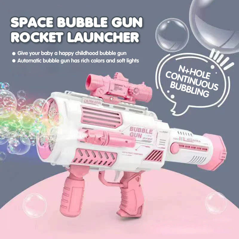 Automated Bubble Blaster toy with multiple color options and USB charging