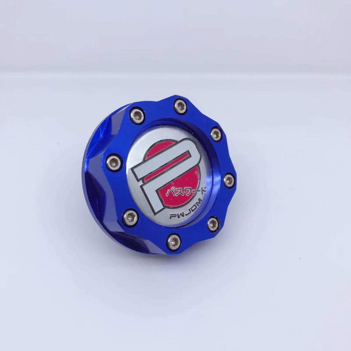 Aluminium alloy oil filter cap for Honda cars in red, blue, gold, and purple colour options.