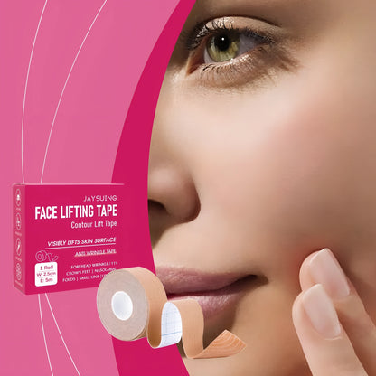 Roll of transparent hydrogel facial anti wrinkle lifting tape for forehead and brow application