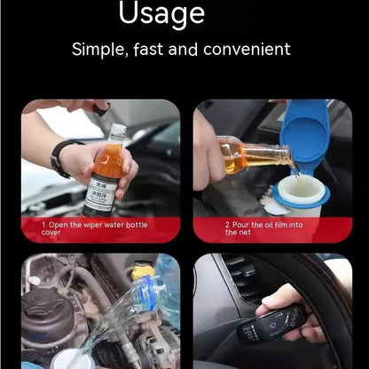 Car glass oil film remover cleaner in 150ml spray bottle with Yellow and Blue packaging options