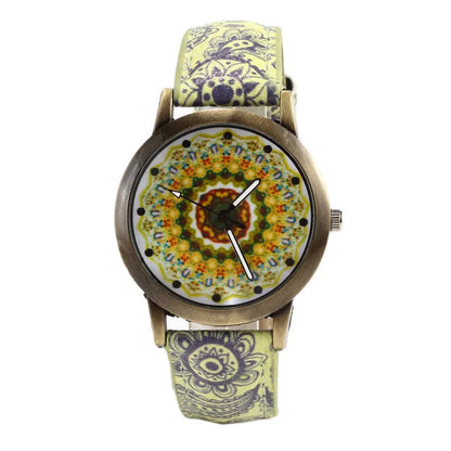 Creative Fashion Kaleidoscope Quartz Watch with PU strap and unique design