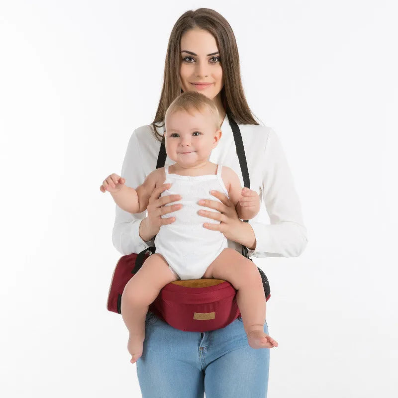 Multifunctional baby lumbar stool carrier with shoulder straps, 20kg load, one size, shown in Lake Blue.