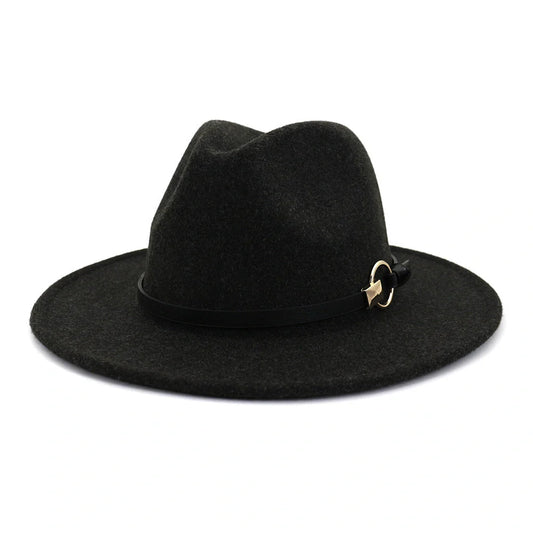 Classic jazz top hat in wool blend, available in dark grey, beige, and black