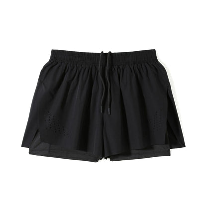 Men's side-slit sports shorts in turmeric yellow with straight leg cut and micro elastic nylon fabric