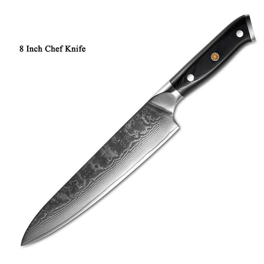 Premium Japanese Damascus steel kitchen knife set for professional and home use
