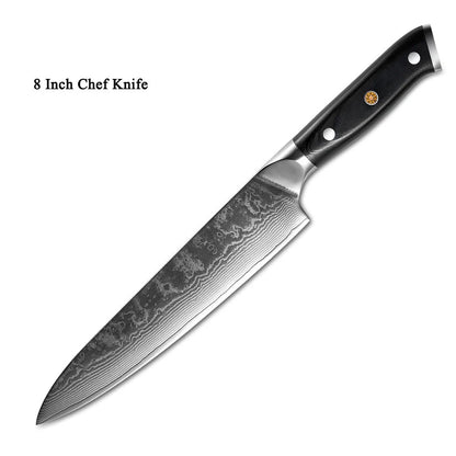 Premium Japanese Damascus steel kitchen knife set for professional and home use