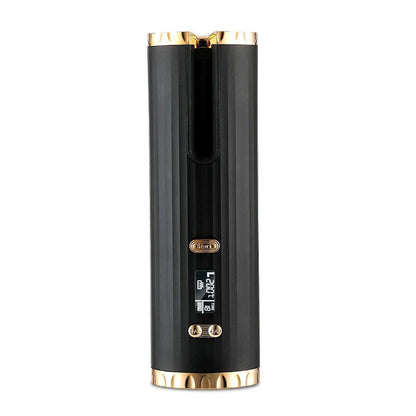 Cordless automatic hair curler with ceramic barrel, multi-directional curl capabilities, and rechargeable battery for salon-quality curls anytime, anywhere.