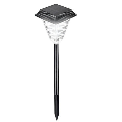 Solar-powered outdoor garden light with LED array, shown in green colour option, suitable for pathways and patios.