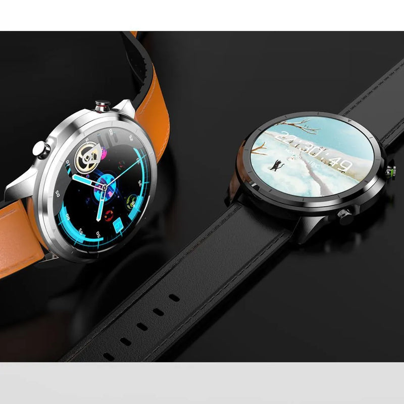 Smart bracelet with 1.3-inch colour touchscreen and dual control via touch and button, available in colour options including black, brown, and silver finishes for fitness tracking and notification management.