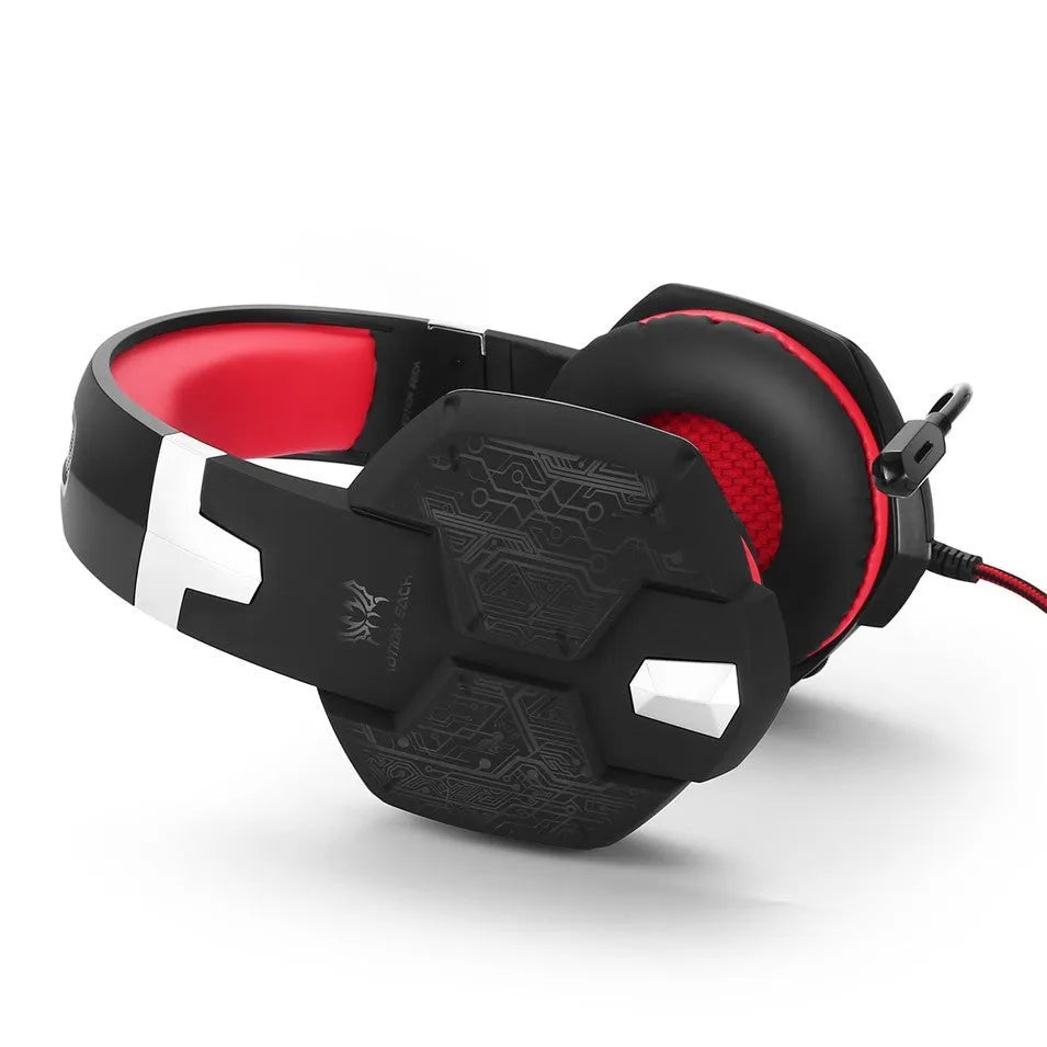 G1000 gaming headset with microphone in Blue, over-ear wired design with 3.5 dual plug and USB connection