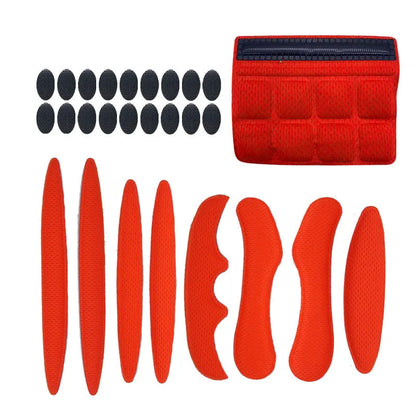 Cycling helmet liner with velcro chin pad in blue, black, red and grey colour options
