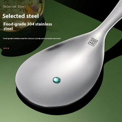 304 stainless steel meal spoon with thick head and solid-colour burnished finish