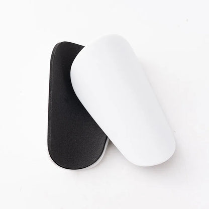 PU mini shin guards for football and running in black, white, red, and blue colours