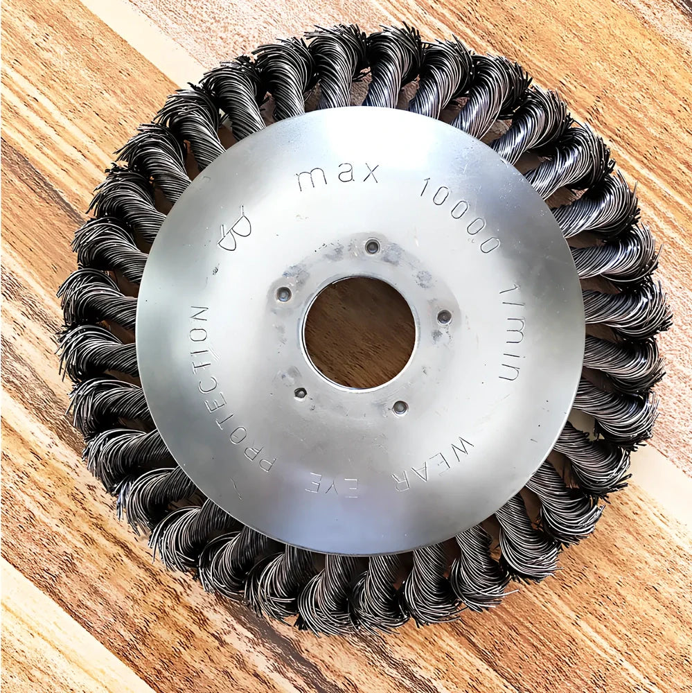 Stainless steel wire lawn mower head for garden weed and debris removal