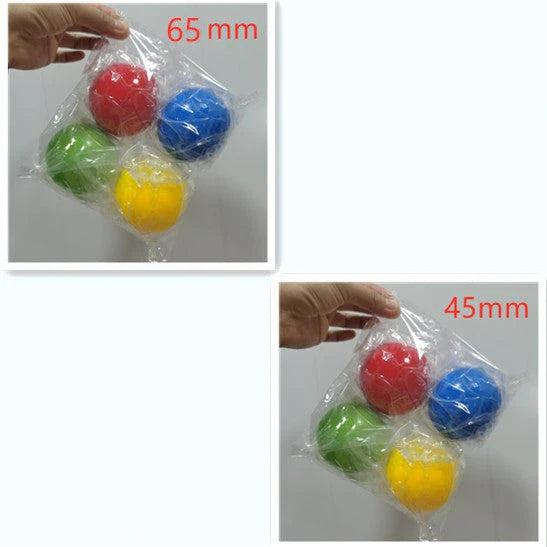 Colorful, luminous stress relief balls with a sticky surface for bouncing, squeezing, and sticking to surfaces