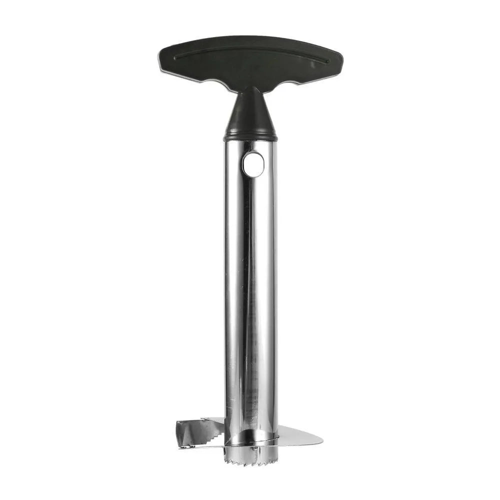Stainless steel pineapple peeler tool with ABS handle in black, green and yellow colour options