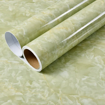Elegant imitation marble furniture wallpaper with waterproof and heat-resistant properties for easy kitchen, bathroom, and home decor updates