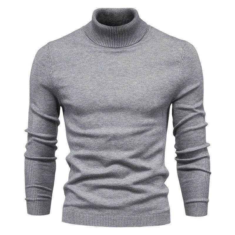 Men's slim fit turtleneck winter sweater in various colours