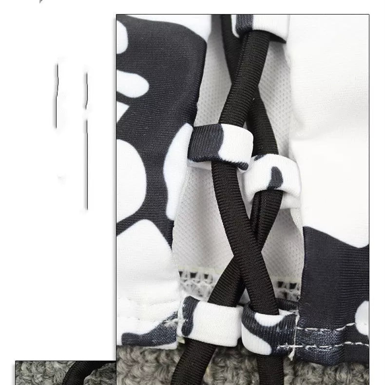Ladies black and white tie-dye bikini swimwear with adjustable ties
