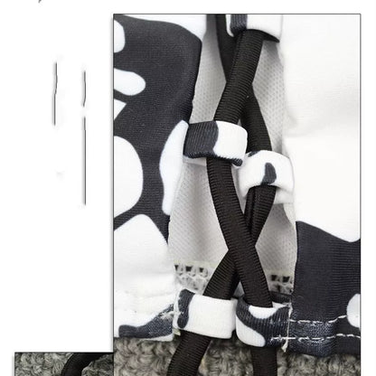 Ladies black and white tie-dye bikini swimwear with adjustable ties