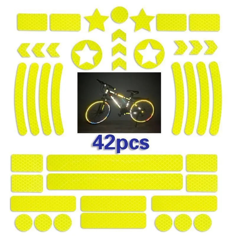 Bicycle reflective safety tape with a grid pattern in red, yellow, blue, and white colour options