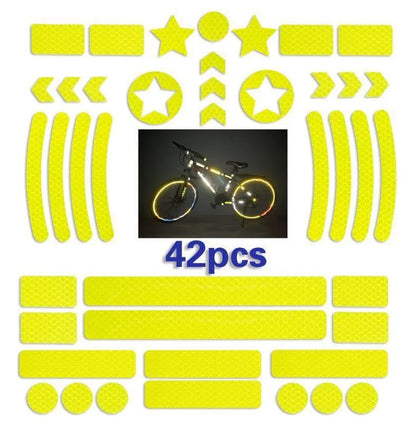 Bicycle reflective safety tape with a grid pattern in red, yellow, blue, and white colour options