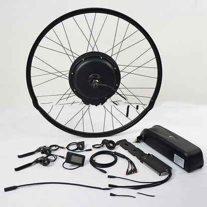 Black 36V 250W electric bicycle conversion kit with motor, controller, handlebar and brake lever