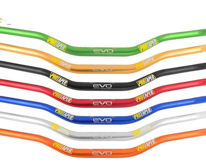 Orange aluminium scrambling motorcycle handlebar with 28mm diameter and 80x10cm dimensions