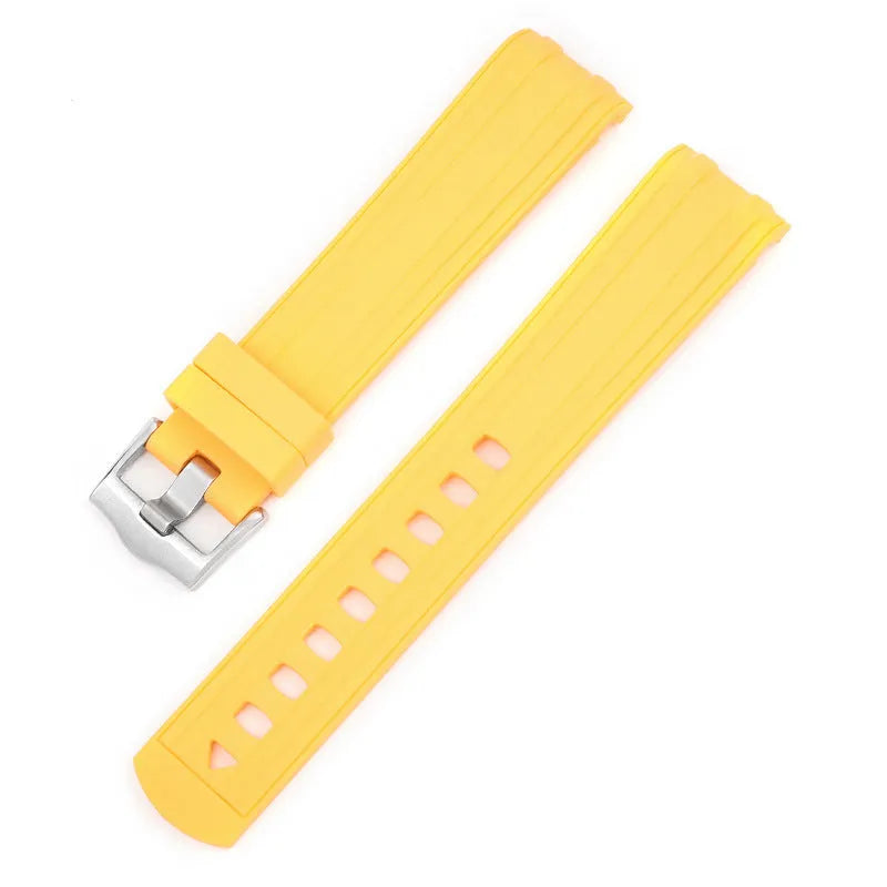 20mm wide genuine leather smartwatch strap in multiple colours with silver buckle.