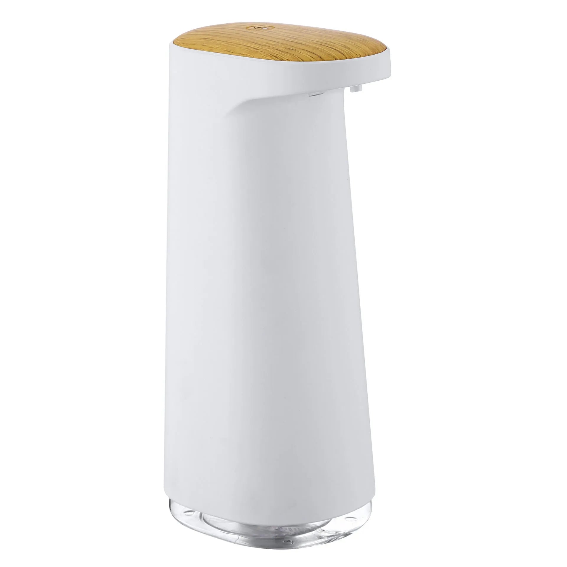 White automatic foam soap dispenser with infrared sensor for touch-free hand washing.
