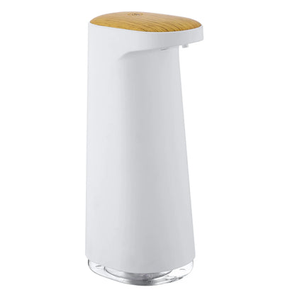 White automatic foam soap dispenser with infrared sensor for touch-free hand washing.