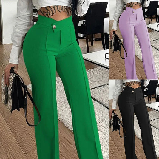 Chic slim-fit trousers with stylish buckle accent, available in a range of versatile colours for the modern British fashion enthusiast.