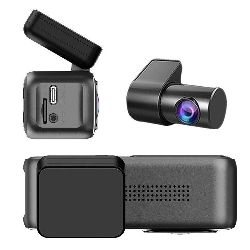 Front view of a driving recorder dash cam with a 1.2-inch screen, shown mounted on a car windscreen.
