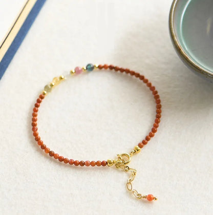 Crystal geometric bracelet with elastic rope adjustable construction for women