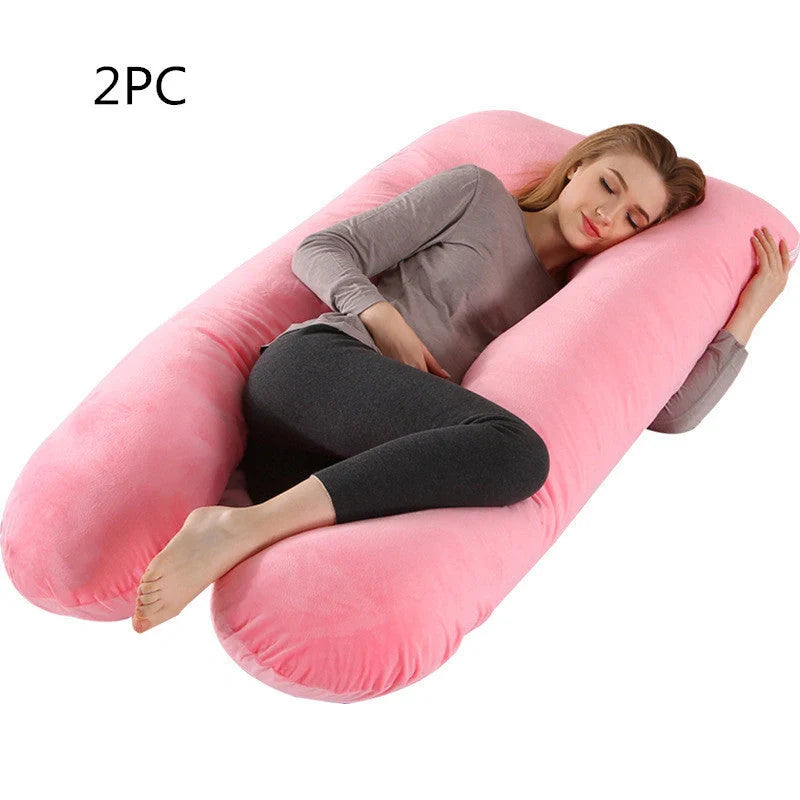 Comfort U-Shape Pregnancy Pillow with removable pure cotton cover for expectant mothers